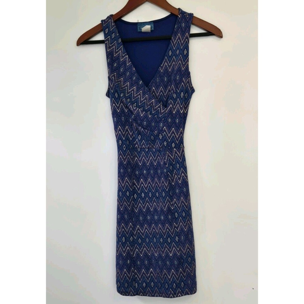 VTG Carolina Collection Dress Womens S 90s Y2K Metallic Bodycon Indie Boho Gypsy